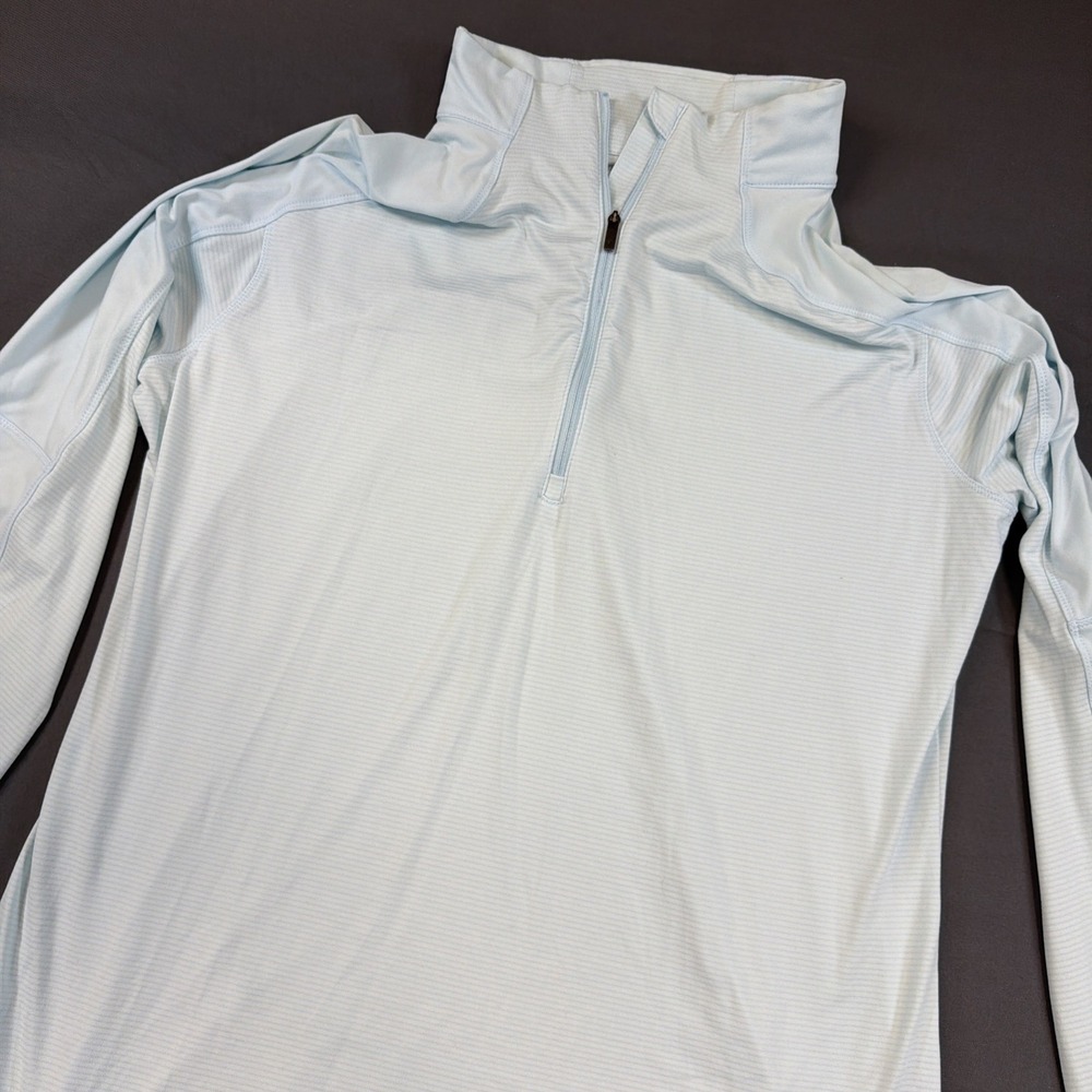 Columbia long-sleeve quarter-zip pullover-light blue high collar/lightweight Xl